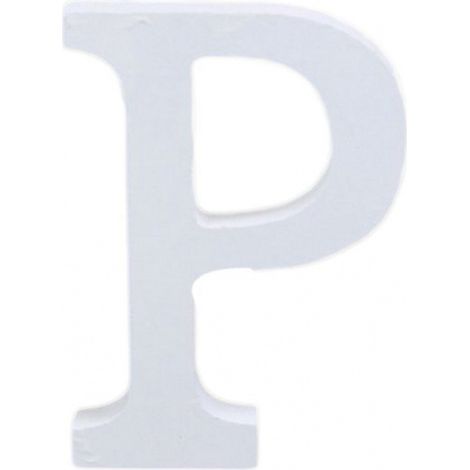 TrAdE Shop Traesio - Lettera P In Legno Bianco 11cm Decorazione Confettata Compleanno Promessa Wedding -