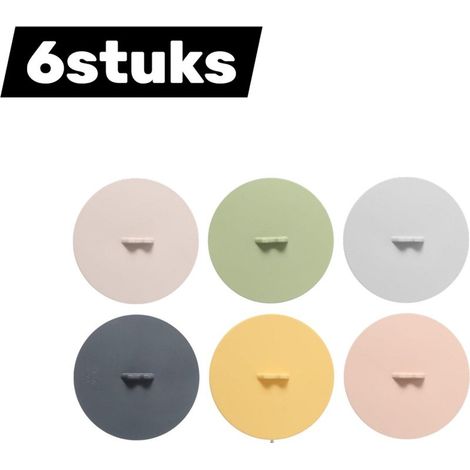 Set of 6 multicoloured silicone lids for water and tea cups, dustproof and leakproof (1/5)