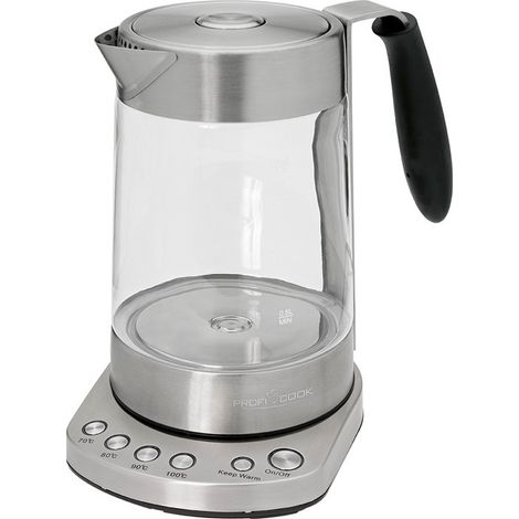 Bouilloire et théière électrique 1,7L – Température réglable 70-100°C – Filtre inox – Maintien au chaud – Design sans fil – Proficook (1/10)