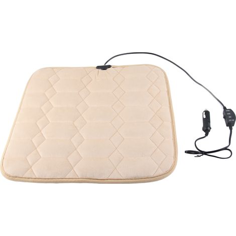Coussin chauffant pour siège auto carré 12V avec housse en peluche (1/5)