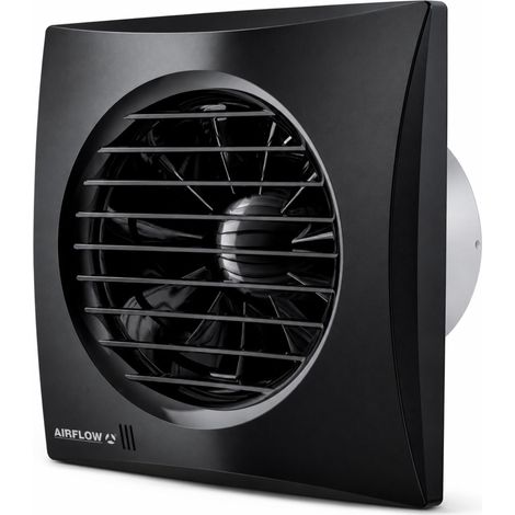 Ventilateur de salle de bain avec activation par interrupteur lumière – Ø 100 mm – 27 l/s – 7,5 W basse consommation – SFP 0,27 W/l/s – Quiet 100 Noir (1/4)