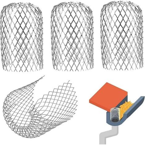 protège-gouttières en extensibles filtre à feuilles protection descente pour gouttière lot de 4 Métal (1/5)