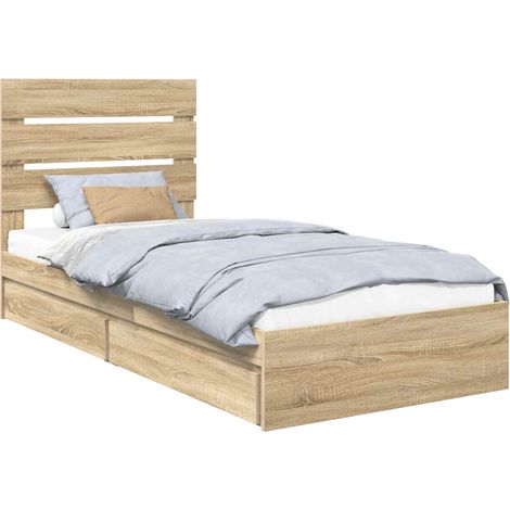 Maison Exclusive - Letto con Contenitore con testiera Rovere Sonoma 70 x 190 cm