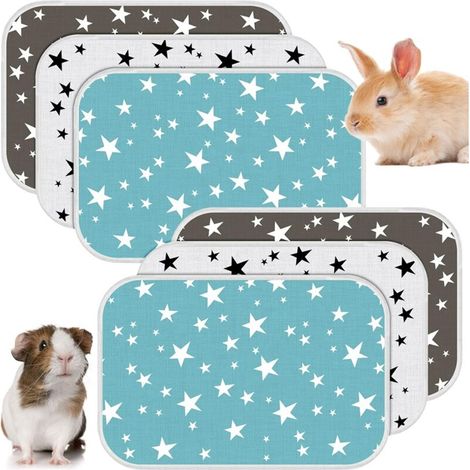 Meerschweinchenkäfigmatten-Sets, wiederverwendbare saugfähige Urinunterlagen, waschbare Kanincheneinlagen, wasserdichte Streu für Kleintiere, Welpen, Hamster, 3 Ausführungen (50 x 70 cm) (1/5)