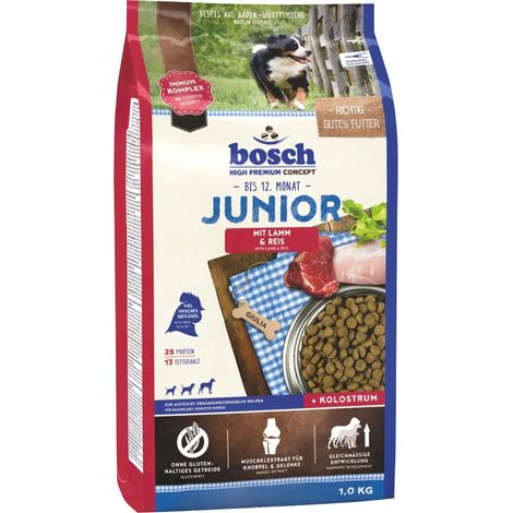 Bosch Trockenfutter für Hunde Junior 1 kg mit Lamm & Reis Trockenfutter (1/3)