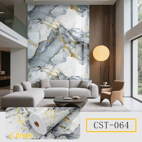 Vinilo autoadhesivo efecto mármol para pared, papel pintado decorativo impermeable para cocinas, baños, etc. 40 cm x 3 m (1 rollo) (1/5)