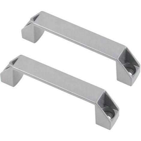 2 poignées d'armoire industrielles distance du trou 180 mm porte machine-outil usine garage fabrication alliage d'aluminium argent sans vis (1/5)