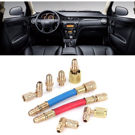 8-teiliges Set Klimaanlagen-Kältemittel R-12A/C Anschlussadapter-Schläuche R134A R12 (1/5)