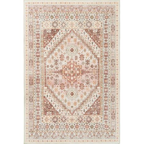 Tapis de salon 4060cm orange imitation cachemire lavé tapis de sol lavable tapis rétro grande surface tapis anti-salissure décoration de la maison (1/4)