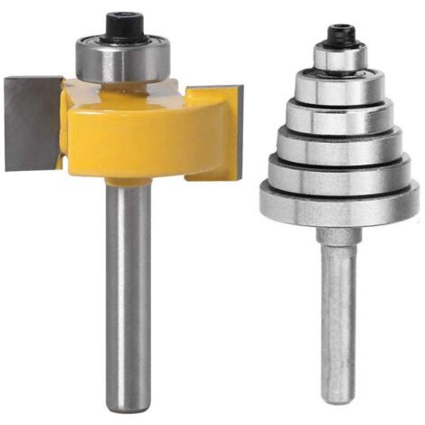 Fraise à rainurer et à tenonner pour le travail du bois, queue de 6,35 mm (1/4") - tête de coupe avec 6 roulements réglables, fraise à rainurer le bois