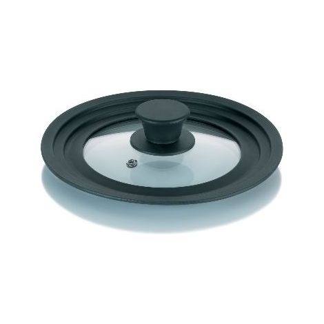 KELA - COUVERCLE EN VERRE SILICONE NOIR 16/18/20CM
