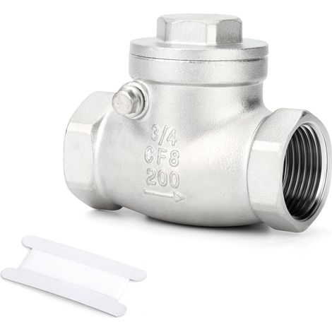 Clapet anti-retour en acier inoxydable 304 3/4" BSP, filetage femelle x femelle, évite les risques de fuite - (1/5)