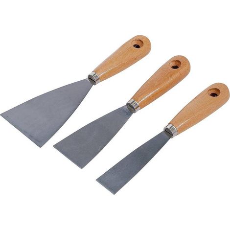 Jeux de Spatules 3 pcs 30/50/80 mm - Poignée en Bois - Précision et Confort d Utilisation, Pro - D-Work (1/5)