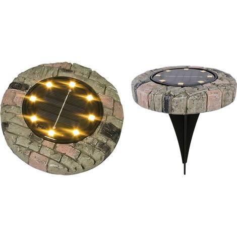 LED Solarleuchte Steinoptik warmweiß Gartenleuchte Leuchtstein Gartendekoration (1/4)