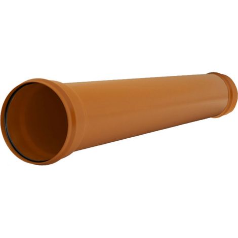 TUBO 2 BICCHIERI AD INNESTO IN PVC CON GUARNIZIONE RAL 8023 - ø100 MT 2 RAL 8023
