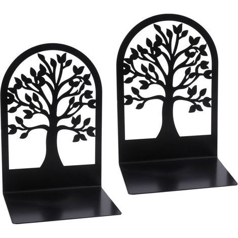 Serre-livres, serre-livres décoratifs, serre-livres pour la maison, l'école ou le bureau, serre-livres robustes en métal. Serre-livres noirs pour étagères. (1/5)