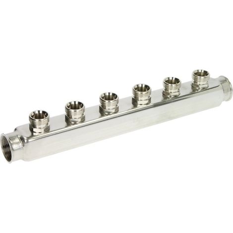 Nourrice de distribution individuelle 6 circuits 1’’ FF x 3/4'' eurocône