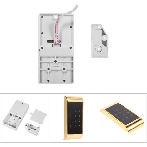 Cerradura electrónica táctil con código para armarios  Aleación de zinc  4/15 dígitos  Seguridad digital  11,5 x 5,35 cm  300 g  Cerradura de combinación  Oro (1/5)