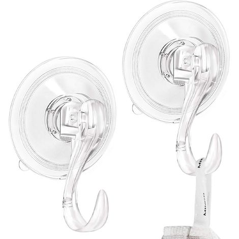 Support Pour Couronne - Ventouse Double À Verrouillage - Charge Maximale 10 Kg - Pour Porte Fenêtre Miroir Carrelage Surface Lisse - 1 Pièce (1/5)