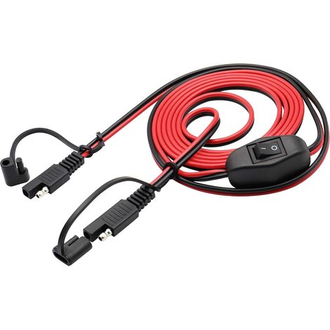 Faisceau Rallonge Câblage 16 AWG 12V-24V DC SAE à SAE Avec Interrupteur Dégagement/Déconnexion Rapide pour Moto, Panneau Solaire, Camping Car (2,4 m/7,8 ft) (1/5)