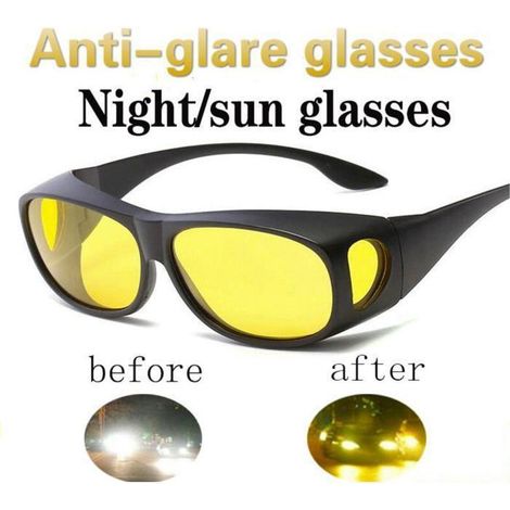 Lunettes Anti-Éblouissement – Sur-lunettes UV400 pour Conduite de Nuit – Verres Polarisés Jaunes – Confort Visuel Homme Femme (1/5)