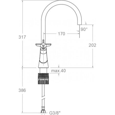 Grifo bimando con caño giratorio 170mm -  ADAGIO - Ramón Soler  Acabado: Cromado
