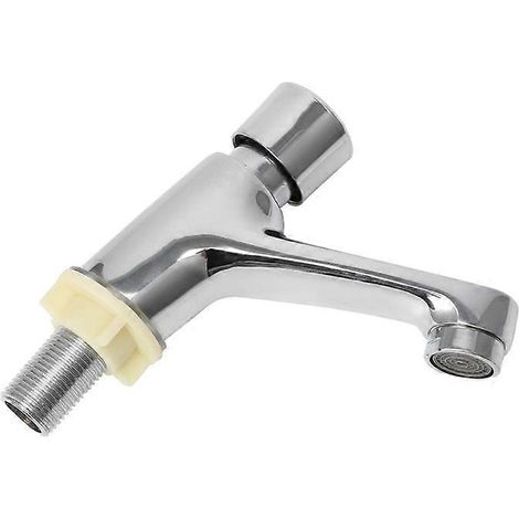 Robinet d'économie d'eau à fermeture automatique pour lavabo de salle de bain, robinet d'eau froide différée, bouton-poussoir (1/4)