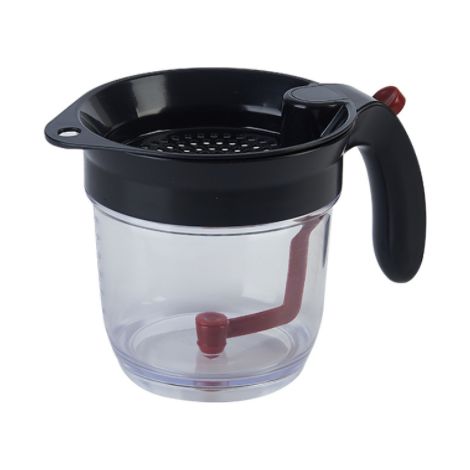 Séparateur de graisse et d'huile pour sauces et soupes, avec filtre et bouton de déverrouillage facile. (1/4)