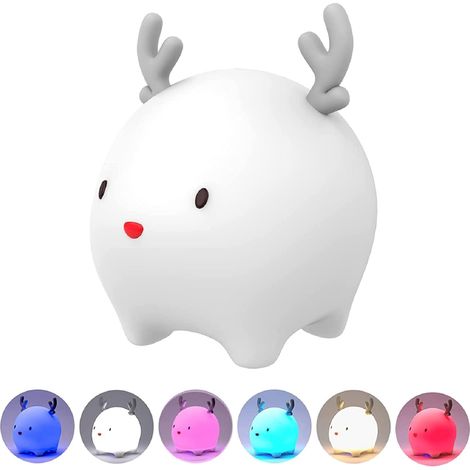 Baby Touch Night Light 7 Colors USB Rechargeable Can Be Timed Night Light Kids Deco Lamp For Christmas Decoration Kids Room Birthday Gift (1/5)
