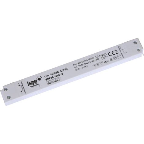 Dehner Elektronik SNP30-12VF-2 Trasformatore per LED Tensione costante 30 W 0 - 2.5 A 12 V/DC non dimmerabile, Montaggi