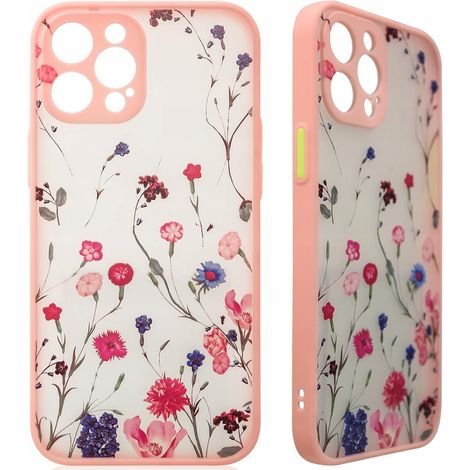 Coque iPhone 12 Pro Max à motif floral rose (1/5)