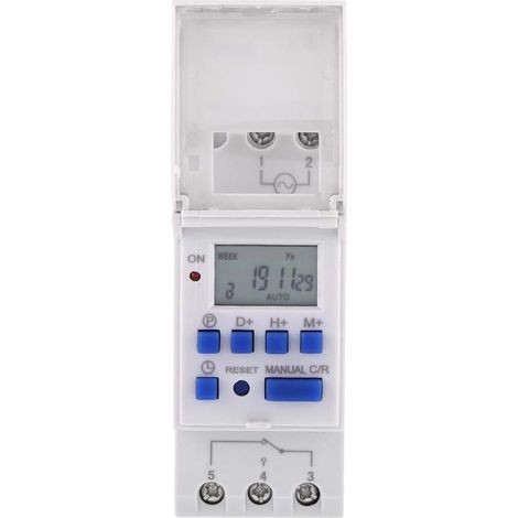 Minuterie programmable numérique Affichage LCD Interrupteur horaire programmable hebdomadaire Relais temporisé 16on & 16off minuterie(12V) (1/5)