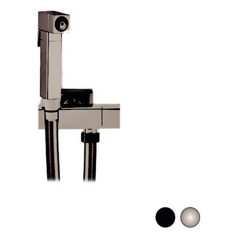 Set idroscopino composto da: Idroscopino, Flessibile conico 120 cm metallizzato in PVC, Rubinetto ad angolo con vitone ceramico e supporto in ottone.(DianFlex) Misura: Nero Opaco