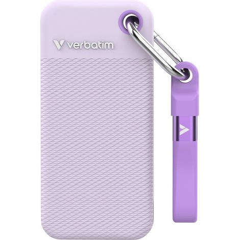 Disque SSD externe Verbatim Pocket SSD 1 To USB-C 3.2 Gen.2 Blanc-Violet 32322 (1/5)