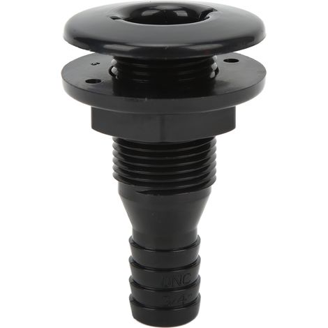 Raccord traversant de coque bateau 3/4 pouce ABS plastique, raccord de tuyau pour évacuation, accessoire de vidange, noir (1/5)