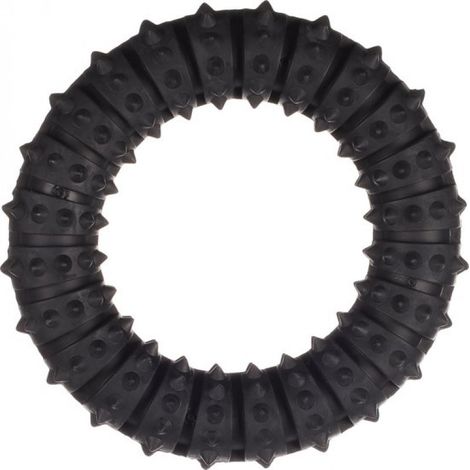 Jouet pour chien – Anneau de gladiateur noir Ø15,5 cm – jouet à tirer et à rapporter en caoutchouc résistant – jouet à mâcher pour chiens (1/4)