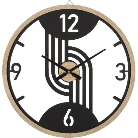 Horloge Murale en Métal "Clips" 60cm Noir (1/5)