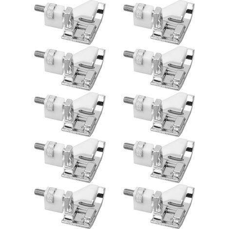 Ensemble de 10 pieds-de-biche pour coutures invisibles en acier inoxydable et plastique pour machines à coudre domestiques