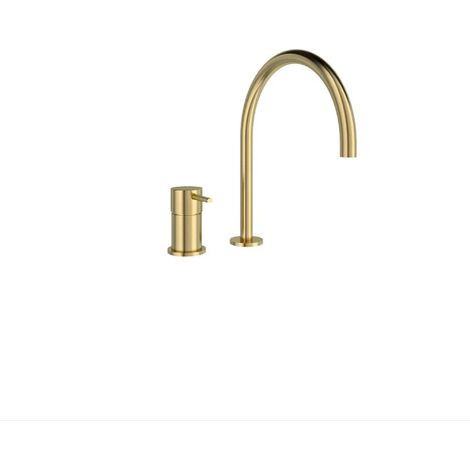 Grifo monomando para lavabo repisa - ODISEA - Ramón Soler Acabado: Oro cepillado (1/2)