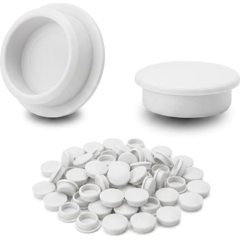 Evotrade Cache-Trous pour Meubles en Plastique 8 mm Couleur Blanc Lot de 20 Pièces (1/5)