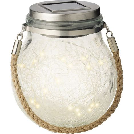 LAMPADA BARATTOLO SOLARE 20 LED-FLASH A LUCE CALDA