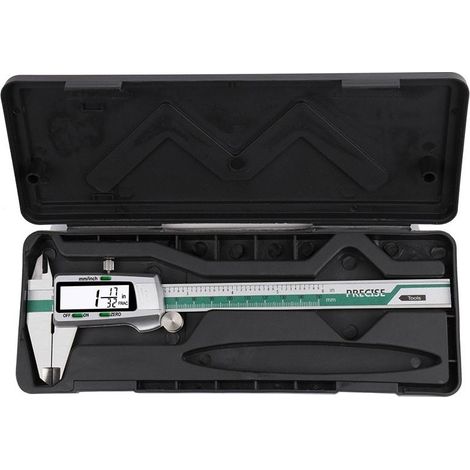 Kaelt - Subler Digital INSIZE 0-150 mm, 0,01 mm, acier inoxydable, électronique de mesure, LCD, étanche, argent/vert (1/5)