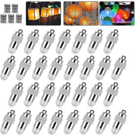 Lot de 30 mini lanternes en papier LED étanches, blanc chaud, décoration de mariage, chromées (1/5)