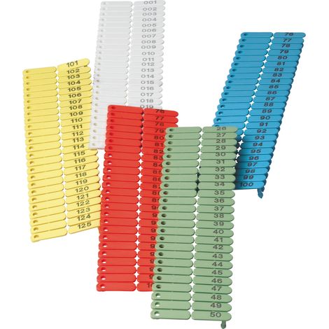 Boucles de marquage Ukal-tag blanc marquage de 1 à 100 x100