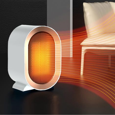 Radiateur soufflant à économie d'énergie de sécurité silencieuse en une pièce, mini radiateur soufflant en céramique PTC, radiateur électrique avec thermostat, 2 modes 800-1200W-Blanc-131220cm (1/2)