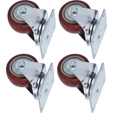 4 roulettes pivotantes, roues en polyuréthane, roues robustes, 7,6 cm (3 pouces) (1/5)