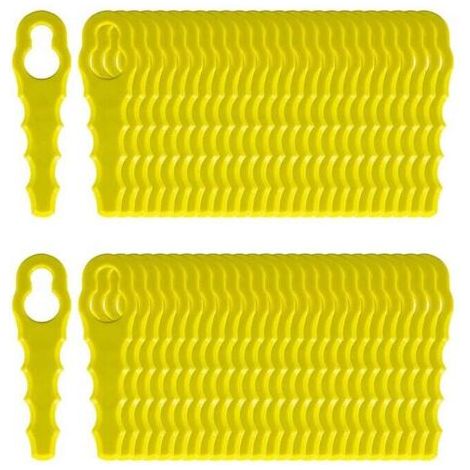 50 pièces Lames de Rechange For Ryobi Coupe Bordure, Têtes Double Lames Dentelées RAC155 RAC157 RAC158 (1/5)
