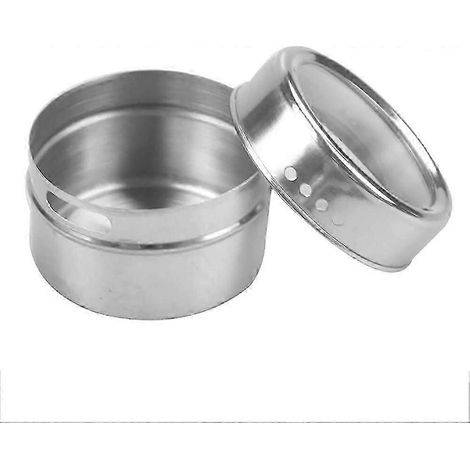Boîte à épices ABEDOE en acier inoxydable transparent avec couvercle magnétique, compatible avec les ustensiles de cuisine pour barbecue et les assaisonnements. (1/5)
