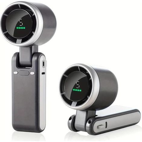 Ventilateur portable pliable rechargeable par USB, ultra-silencieux avec 5 vitesses réglables, batterie intégrée 3600 mAh (autonomie jusqu’à 10 h), idéal pour bureau, chambre, résidence étudiante et e (1/5)