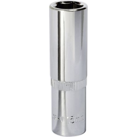 Sealey 15mm Deep Metric WallDrive Socket 1/2""Sq Drive Fully Polished SP1215D